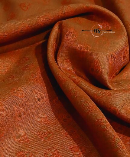 Pure Linen Jacquard Shirting by Linen Paridhan Pista Colour