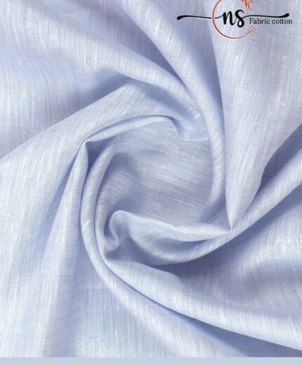 Men Pure Linen Blue Colour Plain Shirt Fabric 60*60