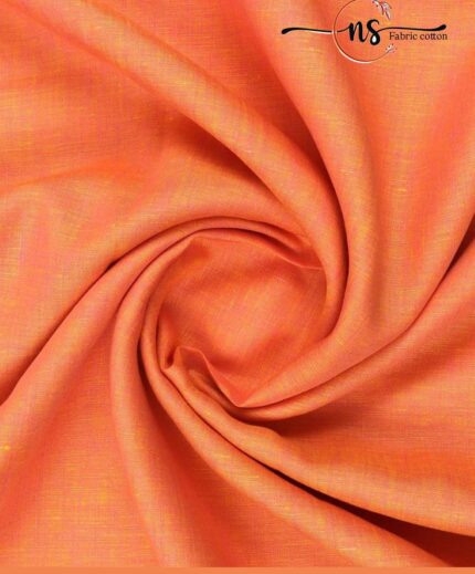 Pure Linen Orange & Pink Mixed Plain Shirt Fabric 60*60