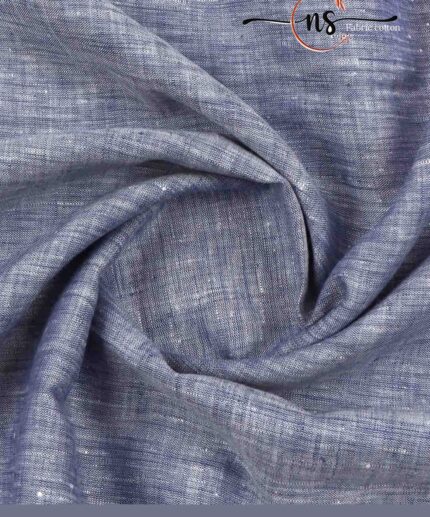 Men Pure Linen Lavender Self Design Shirt Fabric 60*60