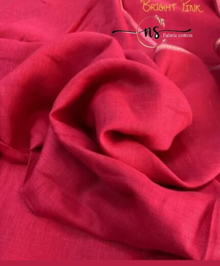 Natural Pure Linen Bright Pink 60*60