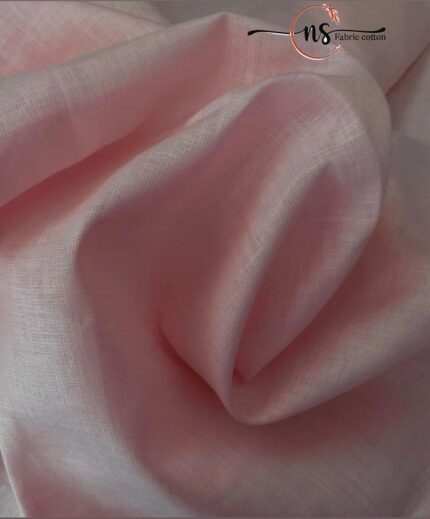 Men Pure Linen Pink Colour Plain Shirt Fabric 60*60