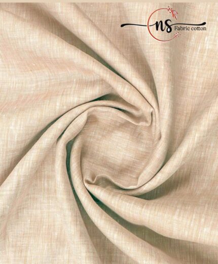 Pure Linen Colour Plain Shirt Fabric Light Brown 60*60
