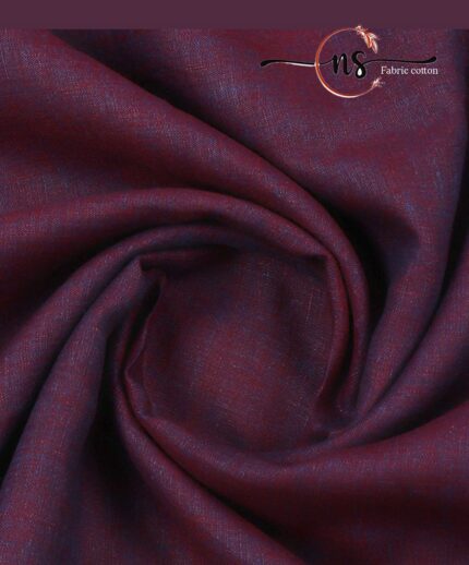 Men Pure Linen Dark Purple Plain Shirt Fabric 60*60