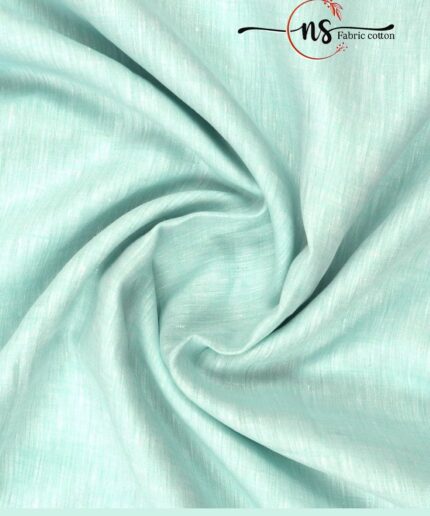 Pure Linen Sky Blue Plain Shirt Fabric 60*60