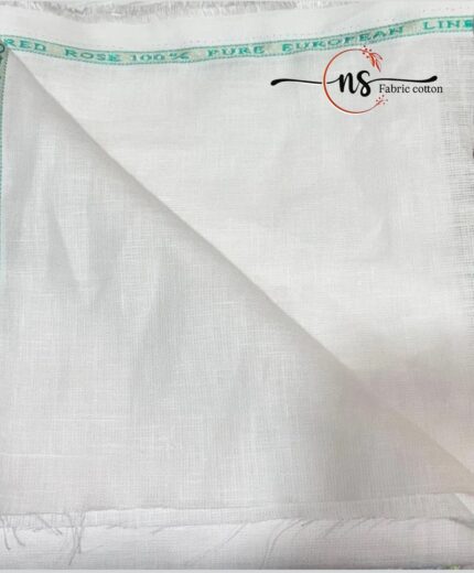Men Pure Linen White Fabric 40*40