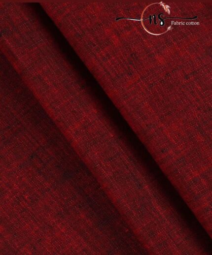Pure Linen  Plain Shirt Fabric Maroon Legend 60*60